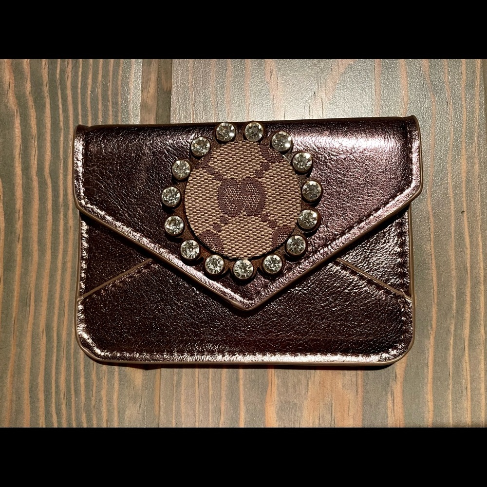 SOLD: Rose Gold Artisan Wallet with Gucci Elements